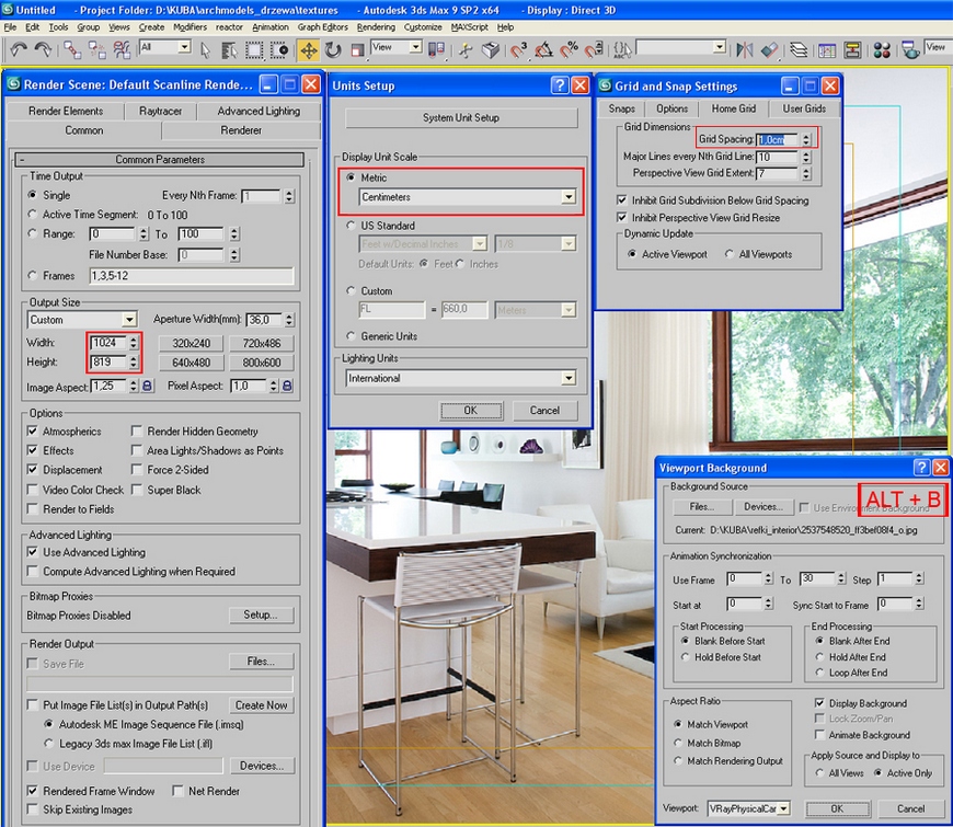 Привязки max. 3d Max рендер окно. Generic Units в 3ds Max. Units Setup 3d Max. Программа для создания полупрозрачных окон.
