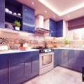 Modern Blue Kitchen | Design & Visualization