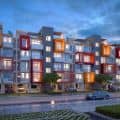 Row Housing at dusk