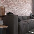 Brick-wall living room.