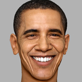 Barack Obama 3D portrait, digital sculpture