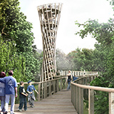 The National Arboretum, Westonbirt, walkway and tower view 01