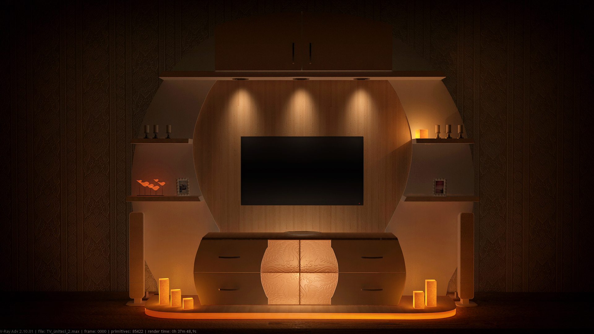 Romantic Tv Unit Portfolio Work Evermotion