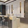 Luxury Kitchen Visualizatio with marble accents