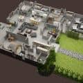 3D FLOOR PLAN OF LUXURY HOUSE GROUND FLOOR