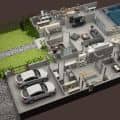 3D FLOOR PLAN OF LUXURY HOUSE GROUND FLOOR