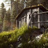 old alpine hut
