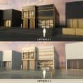 Concept Of Two Story Building Gold Center