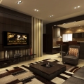 Living Area With Open Kitchen