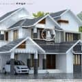 Slope roof home in 3ds max file with v-ray