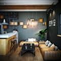 Interior Dark Cafe