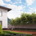 Detached house in the classic style with a landscape design.