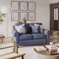 3D Renders of a Blue Sofa in a Light Interior