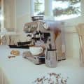 3D rendering of a coffee machine in a stylish kitchen