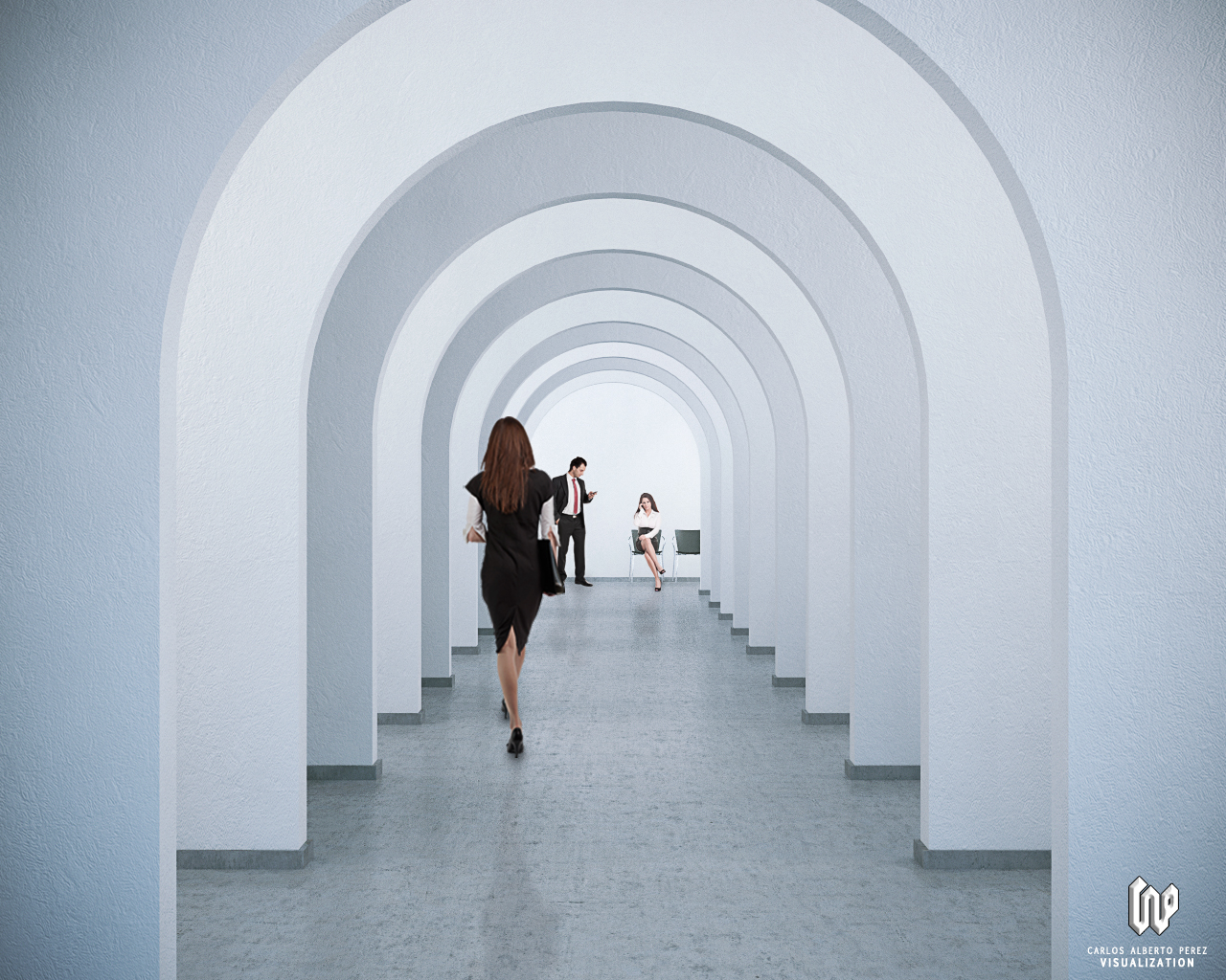 white-hallway