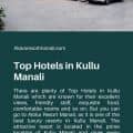 Top Hotels in Kullu Manali