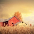 Autumn barn house