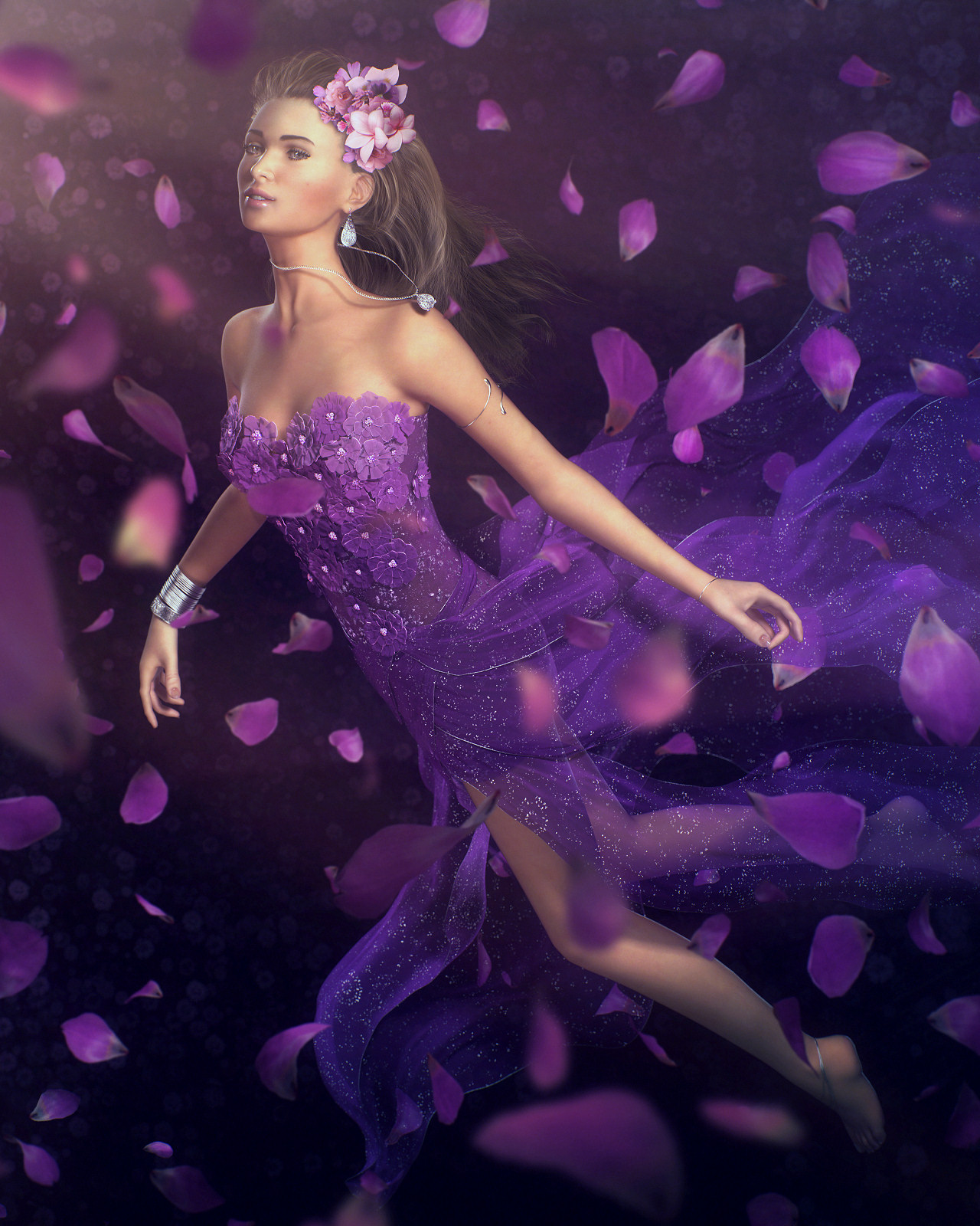 Фиолетовый фон платье