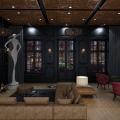 classic black livingroom