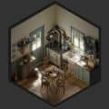 Vintage kitchen - Isometric