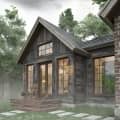 Hut in fog