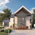 3d render - model of the villa(sunny)