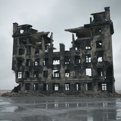 destroyed building 89 AM165 Archmodels