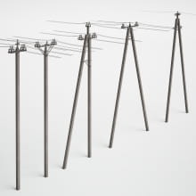 utility poles 30 AM227 Archmodels