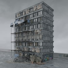 destroyed building 24 AM265 Archmodels
