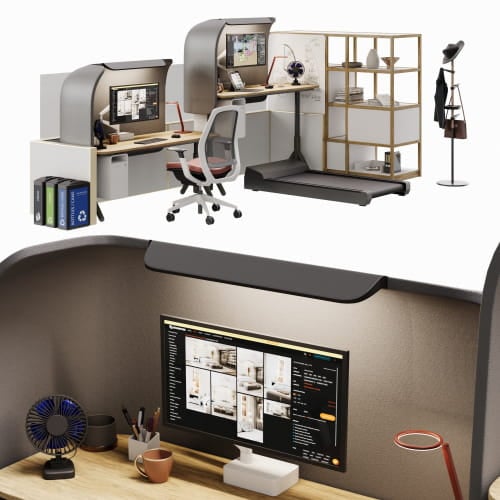 office furniture desk chair shelf 2 AM288