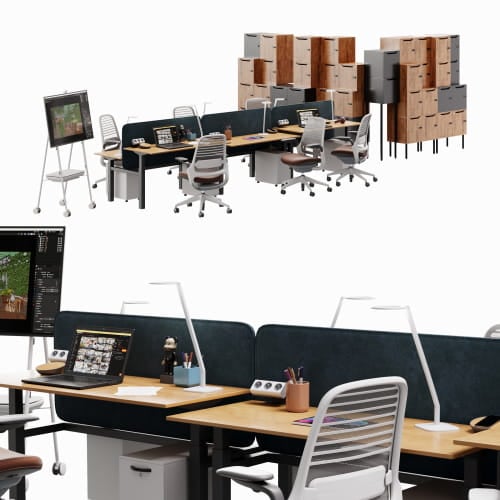 office furniture desk chair cabinet 5 AM288