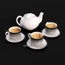 coffee cups plates pot 17 AM289