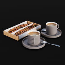 coffee cups cookies 18 AM289