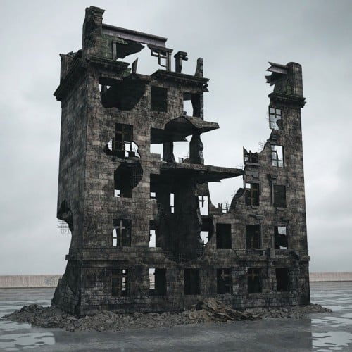 destroyed building 90 AM165 Archmodels