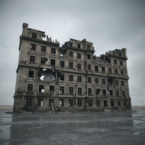 destroyed building 87 AM165 Archmodels