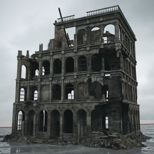 destroyed building 92 AM165 Archmodels