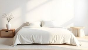3D bedroom decor: lamps, rugs, and nightstands