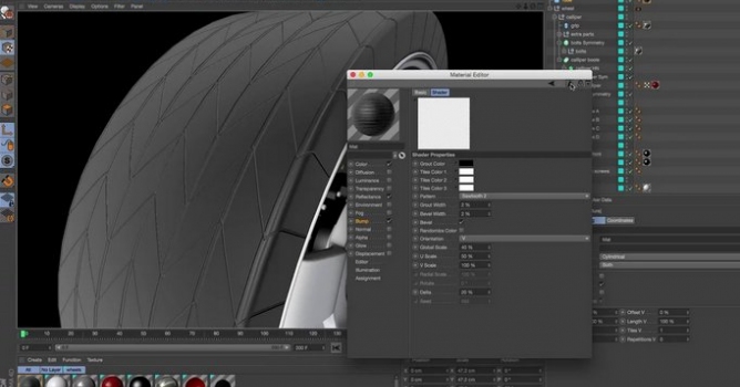 Creating a tire profile with shaders