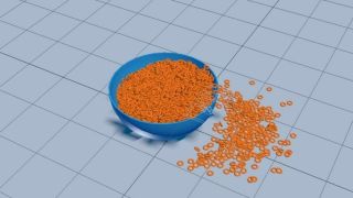 Filling dish with cereal using PFlow