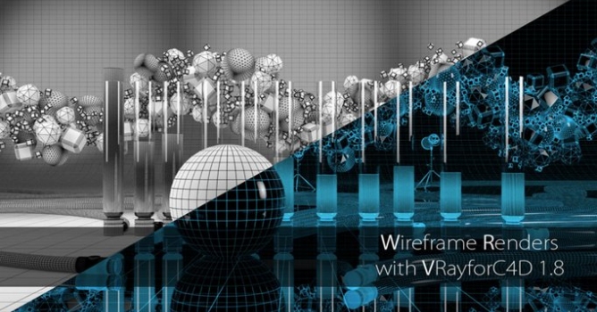 Wireframe Renders with VRayforC4D 1.8