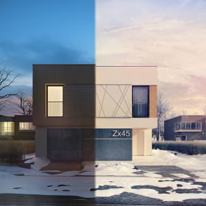 Winter Visualization of modern house