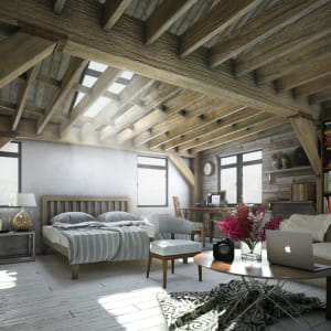 Wood House interior