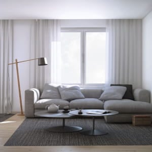 Wood and White Living Room