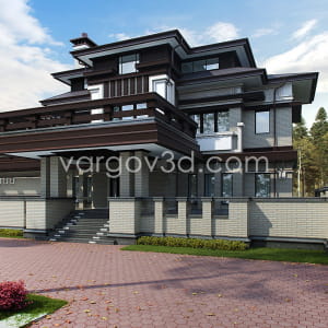 new 3d model home with style Wright