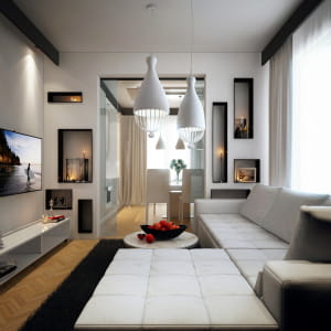 Living room - dining room - kitchen