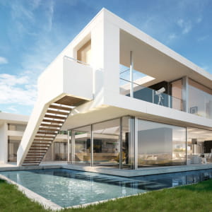 Architectural visualization of a luxury house