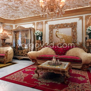 3d scene living room kitchen furniture riva mobili