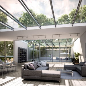 Glass interior.