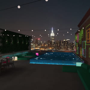 Playing with lights for my rooftop pool