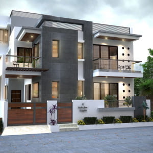 Exterior visualization cloudy look
